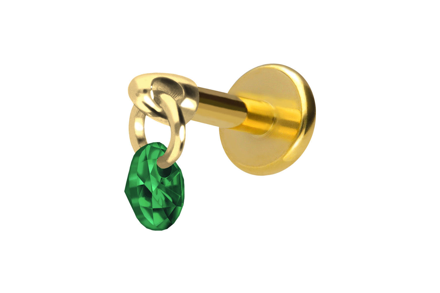 Titan Labret Piercing mit Innengewinde RUNDER KRISTALL